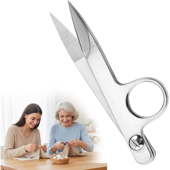 Spring-Action Thread Nippers, Sewing Scissors for Fabric Cutting, Sharp Knife Edge Stainless Steel Tailor Shears, Precision Snips & Seam Cutter for Sewing Supplies, Crafting (Colorful)