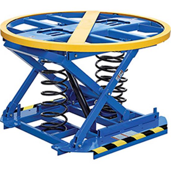 Spring-Actuated Pallet Carousel - Blue & Yellow - 43.5in. - Heavy-Duty