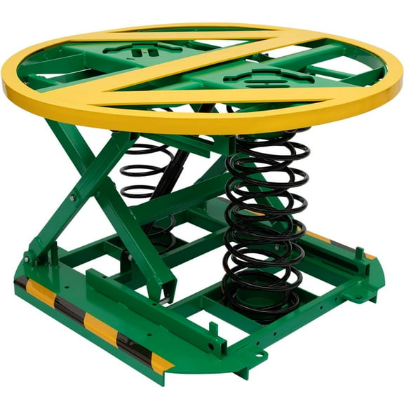 Spring-Actuated Pallet Carousel Skid Positioner, Pallet Level Loader, 27" Lifting Height for Material Handling, Transportation and Freight Lifting