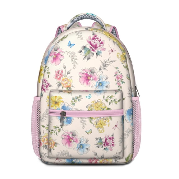 Spring Aesthetic Floral Bookbag - Waterproof Stylish Backpack for Teens