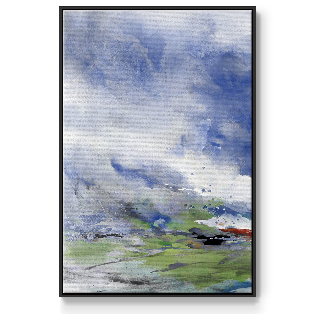 Spring Air I Framed Premium Gallery Wrapped Canvas - Ready to Hang - 17 x 25 - Black Floating Frame