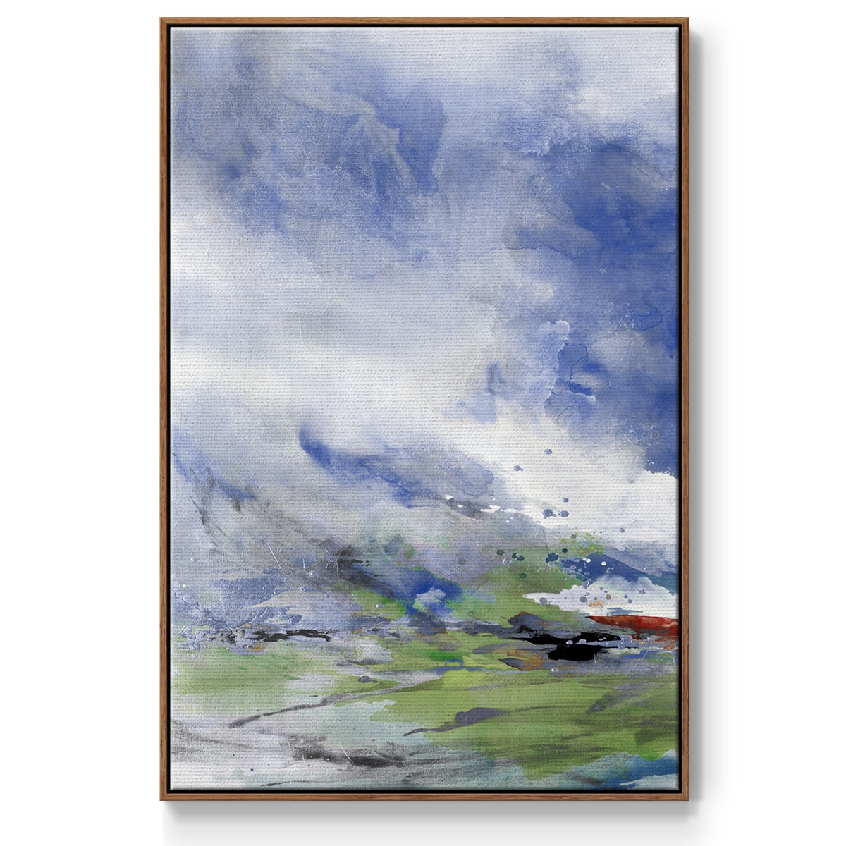 Spring Air I Framed Premium Gallery Wrapped Canvas - Ready to Hang - 27 x 41 - Walnut Floating Frame