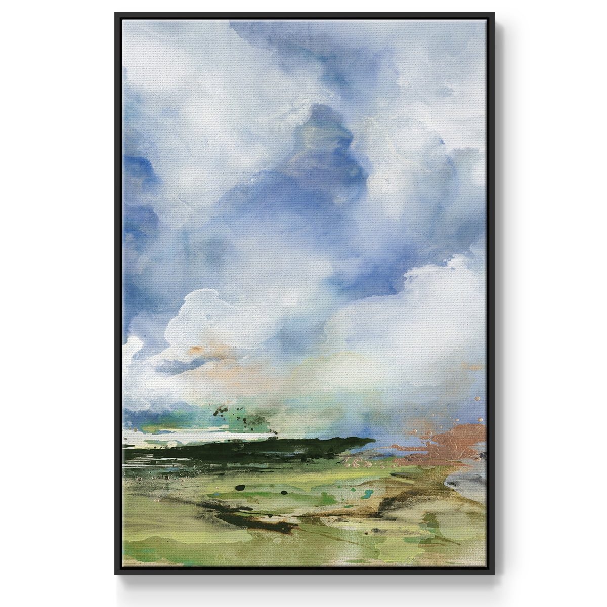 Spring Air II Framed Premium Gallery Wrapped Canvas - Ready to Hang - 17 x 25 - Black Floating Frame