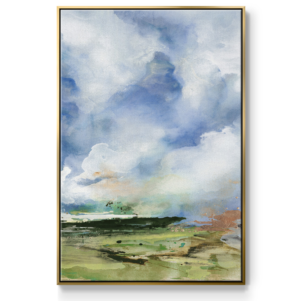 Spring Air II Framed Premium Gallery Wrapped Canvas - Ready to Hang - 25 x 37 - Gold Floating Frame