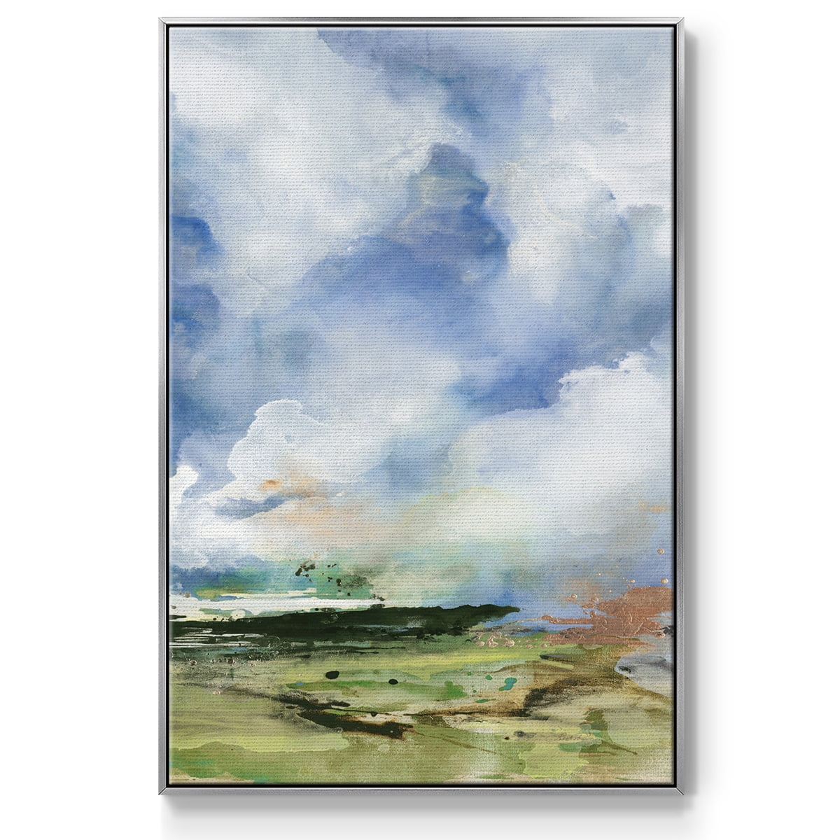 Spring Air II Framed Premium Gallery Wrapped Canvas - Ready to Hang - 25 x 37 - Silver Floating Frame