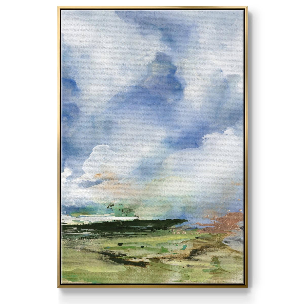 Spring Air II Framed Premium Gallery Wrapped Canvas - Ready to Hang - 27 x 41 - Gold Floating Frame