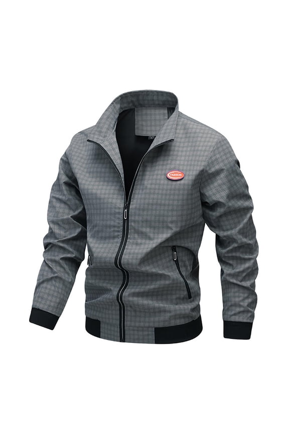 Spring And Autumn Men's Youth Jacket Windproof Thin Coat Checkered Baseball Clothes