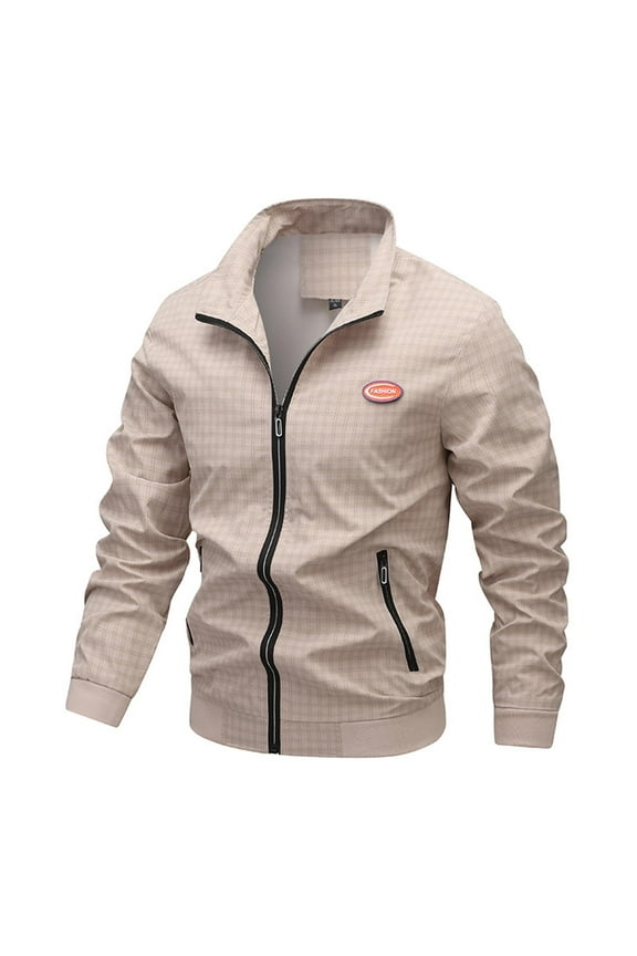 Spring And Autumn Men's Youth Jacket Windproof Thin Coat Checkered Baseball Clothes