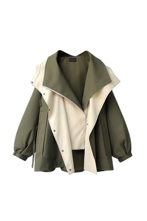 Spring And Autumn Women's Mid-Length Trench Coat Hooded Zipper Loose Jacket Korean Version Fashion