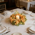 thumbnail image 1 of Spring And Summer Artificial Flower Garlands Mini Floral Wedding Candle Ring Wedding Wreath Table Centerpiece Party Home Door Decoration, 1 of 6