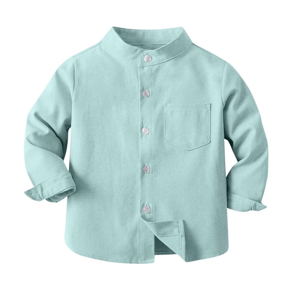 Spring And Summer Cute Print Boys Hort Sleeve Stand-up Collar Blouse Boy T Shirt Black Long Tops Purple Long Sleeve Top