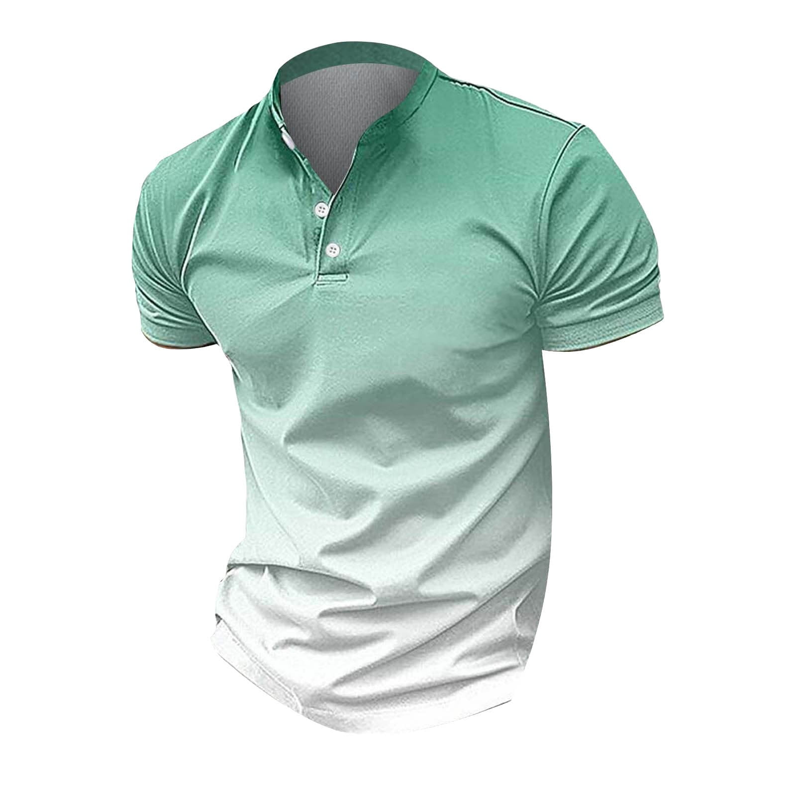 Spring And Summer New Men's Men's Stand Gradient Casual Short Sleeved