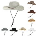 thumbnail image 1 of Spring And Summer Outdoor Brim Moldable Wide Brimmed Sunshade Hats for Men And Women Western Cowboy Style Straw Hats And Fisherman Hats Coneflower, 1 of 3