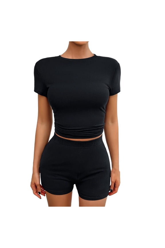 Spring And Summer Sexy Solid Color Fitted Short Pants Suit