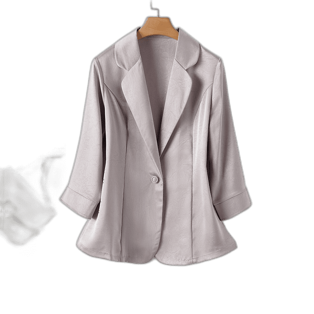 Spring And Summer Silk Suit Tops Breathable Women'S Suit Jacket White ...