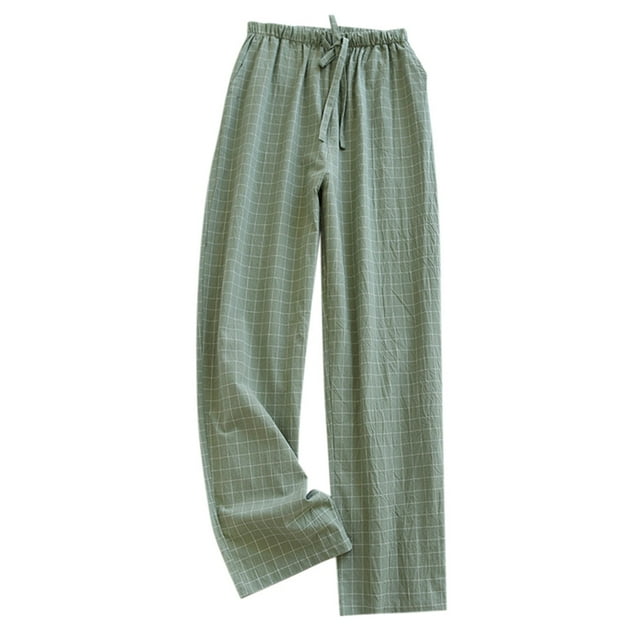 Spring And Summer Thin Day System Plaid Home Pants Loose Home Pajama ...