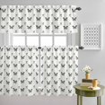 thumbnail image 1 of Spring Animal Butterflies Curtain Tier and Valance Set 3 Piece, Abstract Bow Pattern 3-inch Rod Pocket Window Tier Curtains Valance for Kitchen Living Room, 1 of 9