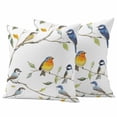 thumbnail image 1 of Spring Animal Pillow Covers 2 Pack Watercolor Cute Birds Gradient Color Leaves Farmhouse Pillowcase Waterproof Outdoor Throw Pillow Cover for Patio Garden Square Cushion 20”x20”, 1 of 9