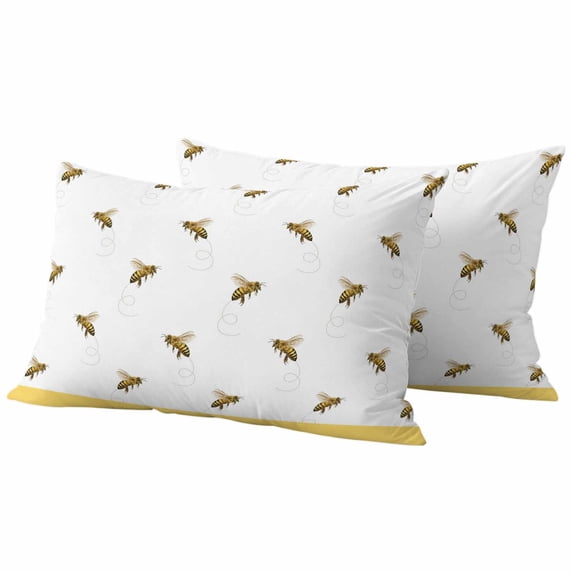 Spring Animals Outdoor Pillow Covers Pack of 2 Watercolor Funny Bee Rustic Farmhouse White Waterproof Throw Pillow Covers Decorative Cushion Cases for Patio Garden Tent Balcony Couch 20x12 inch