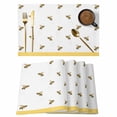 thumbnail image 1 of Spring Animals Placemats Set of 2, Watercolor Funny Bee Rustic Farmhouse White Non-Slip Place Mats Washable Table Mats for Kitchen Dining Table Decorations Indoor/Outdoor, 1 of 9