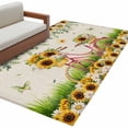 thumbnail image 1 of Spring Area Rugs Collection 4'x6', Bicycles Botanical Sunflowers Leaves Butterfly Non Slip Indoor Rectangle Throw Runner Rug Floor Mat Carpet for Living Room Dining Table Bedroom Nursery, 1 of 9