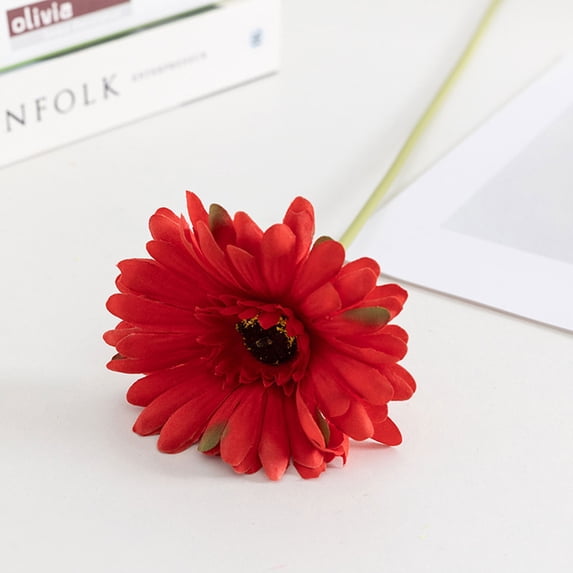 Spring Artificial Daisies Bouquet 1 Bunch Red for DIY Home Decoration
