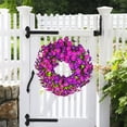 thumbnail image 1 of Spring Artificial Flower Wreath, Colorful Front Door Wreath for Indoor Outdoor Home Decor, UV Resistant Faux Floral Wreath for Porch & Wall, 1 of 6