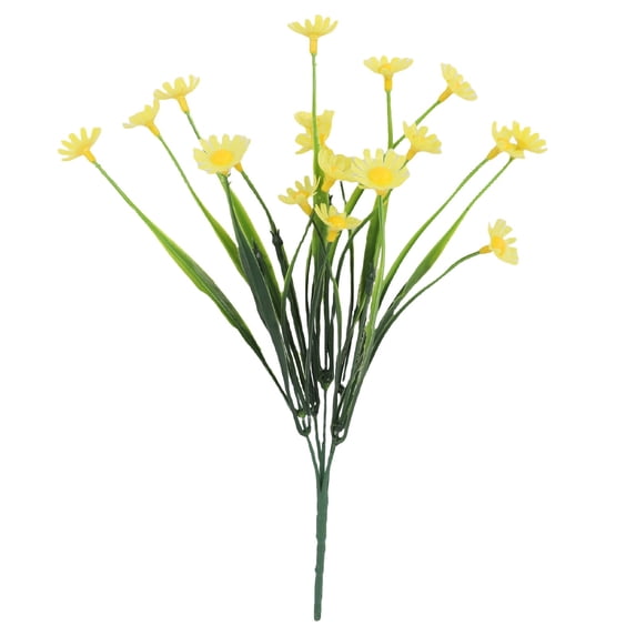 Spring Artificial Flowers for Outdoors, Fake Flowers UV Resistant Faux Plastic Plants No Fade for Patio Porch Home Garden Yard Indoor Outside Flower Decorations, 1Pc, Multicolor(Yellow,14x2")