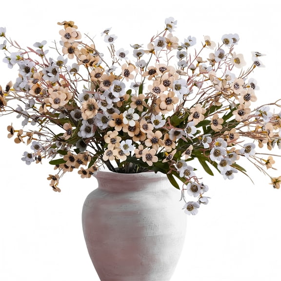 Spring Artificial Wildflowers, Topboutique Silk Daisy Flowers, 22 inch Long Faux Plum Blossom Branches for Bouquet, Vase Filler, Table Centerpiece, Home Wedding Arrangement (12 Pcs,Orange)