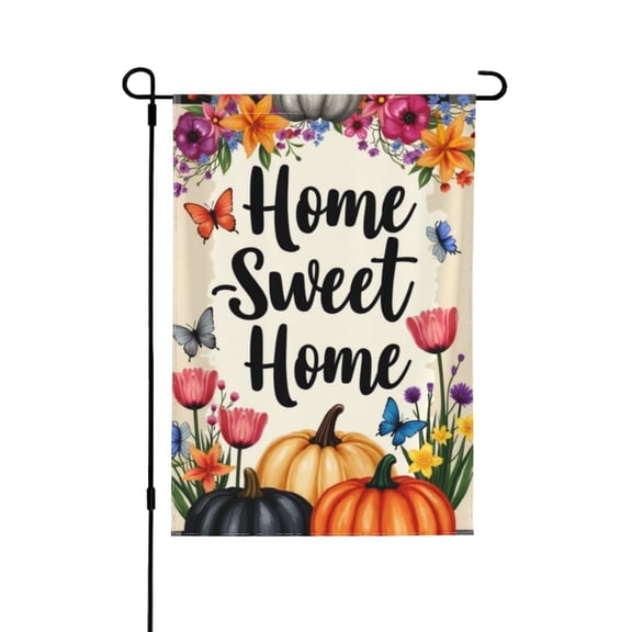 Spring Autumer Garden Flag Welcome For Outside Happy Home Sweet Home Banner With Pumpkins 1218 In Double Yard Flag Outdoor Farmhouse Decoration Home Festival Gazebo Terrace Mother's Day
