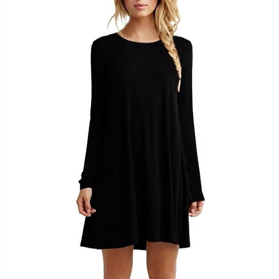 Spring Autumn Jersey Dresses Vestidos Women Casual Loose Solid Knitted Dress Cotton Long Sleeve Pleated Party Club Dresses