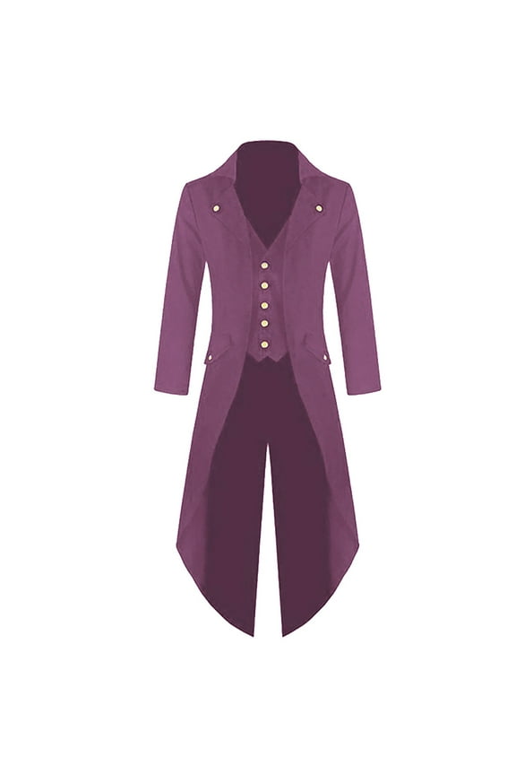 Spring Autumn Men'S Zip Up Casual Coat Men'S Trench Coat Tail Jacket Gothic Frock Praty Outwear Windbreaker For Outdoor