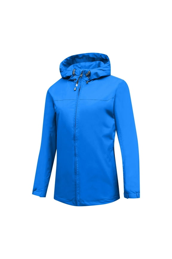 Spring Autumn Waterproof Jackets for Women Lightweight Womens Jackets with Long Sleeves Full Zip-up Hooded Jackets Breathable Windbreaker Outdoors Activewear Plus Size S-XXXL