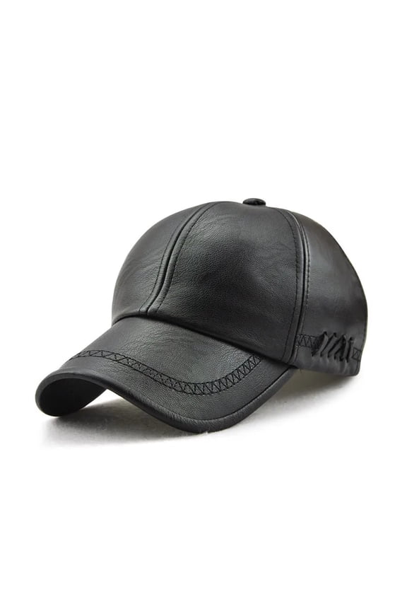 Spring Autumn Winter Dad Leather Caps Outdoor Leisure Baseball Cap Middle Aged Old Men PU Soft Street Style Leather Hat For Male ,Soft Touch