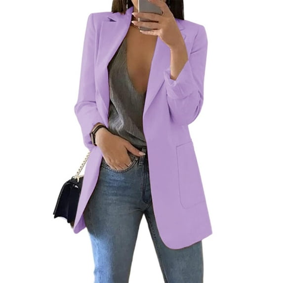 Spring Autumn Women Casual Blazers Open Front Coat