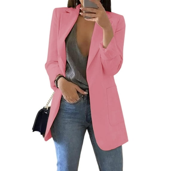 Spring Autumn Women Casual Blazers Open Front Coat
