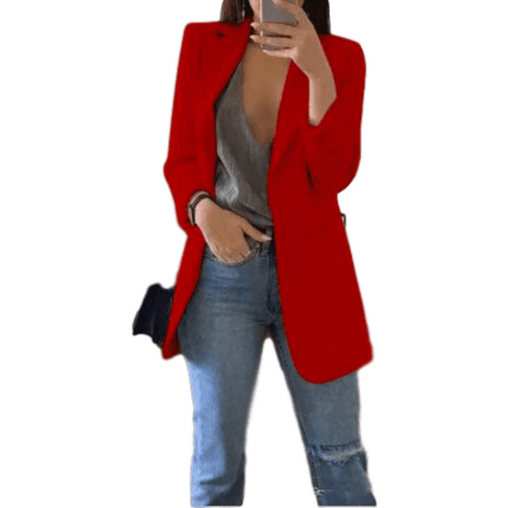 Spring Autumn Women Casual Blazers Open Front Coat