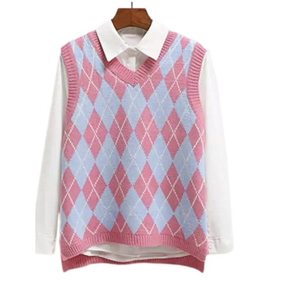 Spring Autumn Women V-Neck Sleeveless Knit Vest Sweater