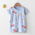 thumbnail image 1 of Spring Baby Boys Girls Onesie Unisex Toddler 0-12 Mouth Children Newborn Infant Baby Romper Spring Summer Fashion Casual Short Sleeve Cotton Light Blue Color Baby Bodysuits, 1 of 3