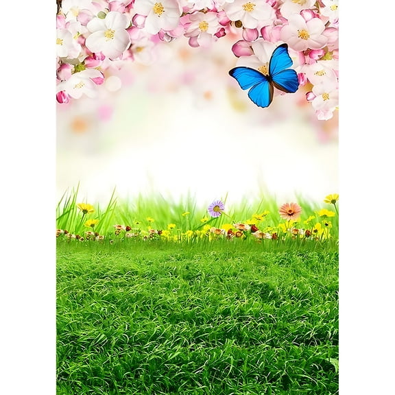 Spring Backdrops for Photography Green Grassland Sunshine Leaves Background Easter Banner Birthday Party r Photo Booth Props