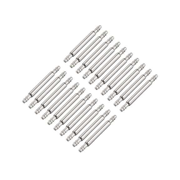 Uxcell Spring Bar Pins Double Fringe Stainless Steel Watch Band Pins 20Pcs Silver 12mmx1.5mmx0.8mm