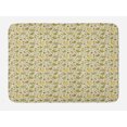 thumbnail image 1 of Spring Bath Mat, Chicken Ladybug and Bees Ornamental Nature Composition on Polka Dotted Backdrop, Plush Bathroom Decor Mat with Non Slip Backing, 29.5" X 17.5", Green Khaki, by Ambesonne, 1 of 2