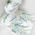 thumbnail image 1 of Spring Bathroom Rugs Set Rustic Sage Green Eucalyptus Leaves Botanical Non Slip Absorbent Soft Bath Mats 3 Piece Set with Bathroom Rug, U-Shaped Floor Mat, Toilet Seat Cover Small Size, 1 of 9