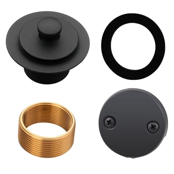 Spring Bathtub Drain Replacement Kit With Toe Touch Stopper And 2 Hole Overflow Faceplate Bathtub Drain Stopper Outlet