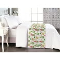 thumbnail image 1 of Spring Bed Runner, Cartoon Illustration Easter Gnome Pattern with Minimalist Flowers Print, Decorative Accent Bedding Scarf for Hotels Homes & Guest Rooms, King, Off White Fern Green, by Ambesonne, 1 of 3