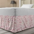 thumbnail image 1 of Spring Bed Skirt, Doodle Silhouette Flowers Romantic Flourishing Pattern, Elastic Bedskirt Dust Ruffle Wrap Around for Bedding Decor, 4 Sizes, Pink Ivory, by Ambesonne, 1 of 2