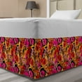 thumbnail image 1 of Spring Bed Skirt, Romantic Botanical Illustration of Blossoming Seasonal Flowers on a Dark Backdrop, Elastic Bedskirt Dust Ruffle Wrap Around for Bedding Decor, 4 Sizes, Multicolor, by Ambesonne, 1 of 2