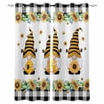 thumbnail image 1 of Spring Bee Gnomes Blackout Curtains for Bedroom/Living Room, Sunflowers Black Checkered Thermal Insulated Kitchen Drapes with Grommets, Light Blocking Window Treatment, 2 Panels 52" x 63", 1 of 7