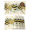 thumbnail image 1 of Spring Bee Love Placemats Set of 4, Yellow Daisy Eucalyptus Leaves Rustic Placemats for Dining Table, Place Mats for Kitchen Tabletop, Waterproof Wipeable Dining Table Mats Set, 1 of 9