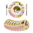thumbnail image 1 of Spring Bees Daisy Round 15 Inch Placemats Set of 8, Rustic Tulips Dots Yellow Striped Burlap HeatResistant Non Slip Place Mats for Dining Table, Wipeable Braided Kitchen Table Mats for Housewarming, 1 of 9